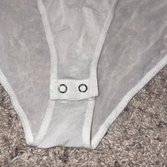 White Sheer Mesh Bodysuit - Picture 7 of 7
